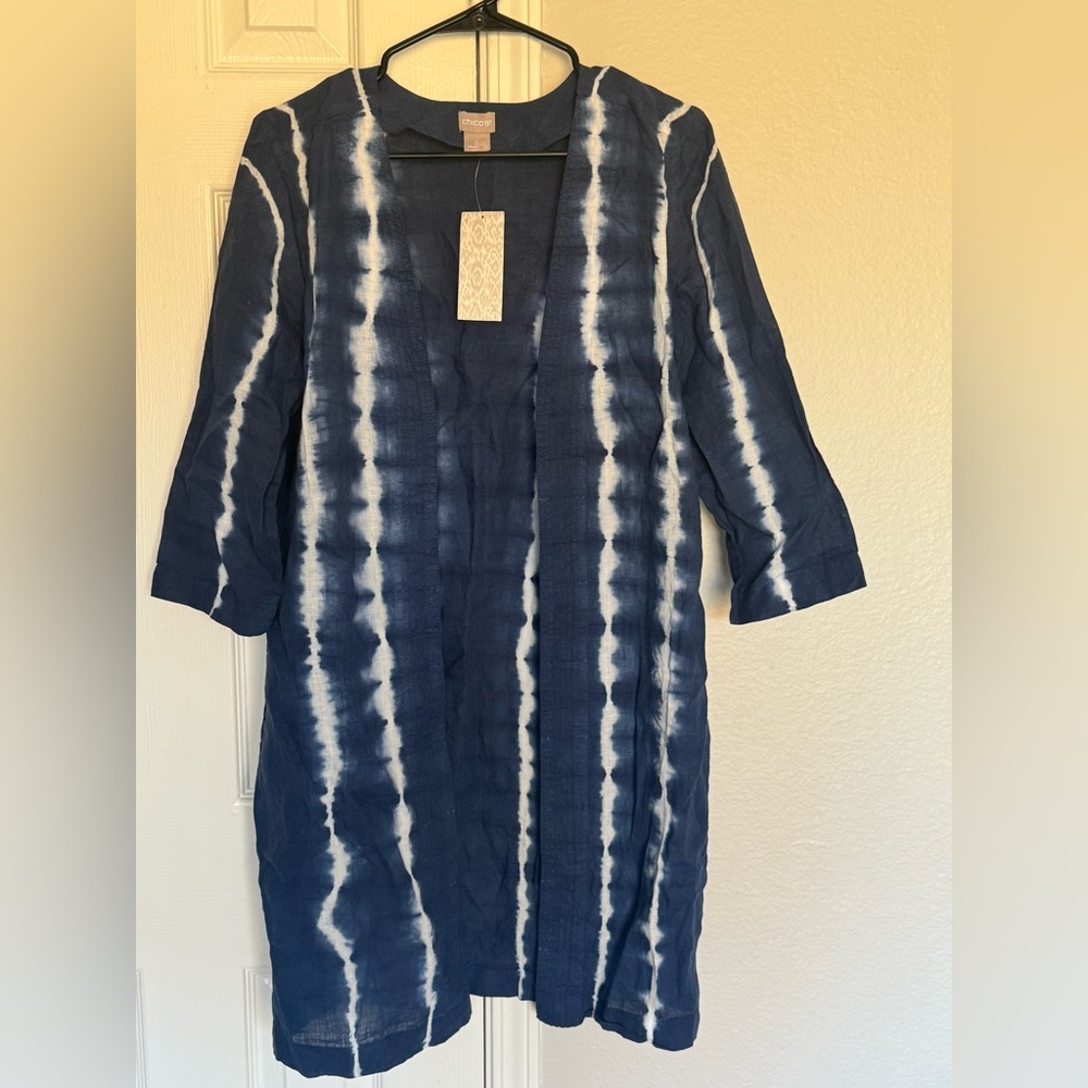 NWT Indigo Tie-Dye Kimono Jacket